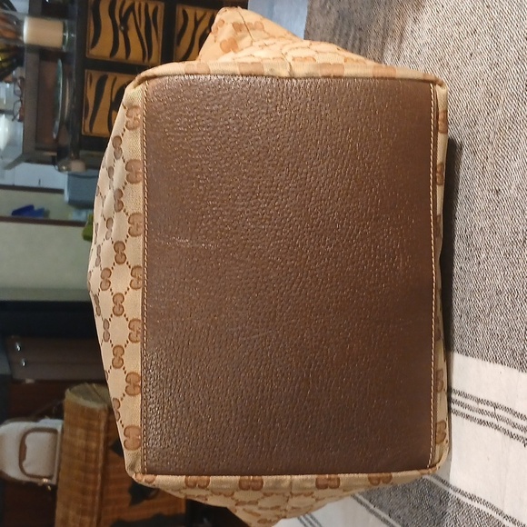 Authentic Gucci Web Sherry Line Tote Bag GG  Anvas Leather - Picture 6 of 16